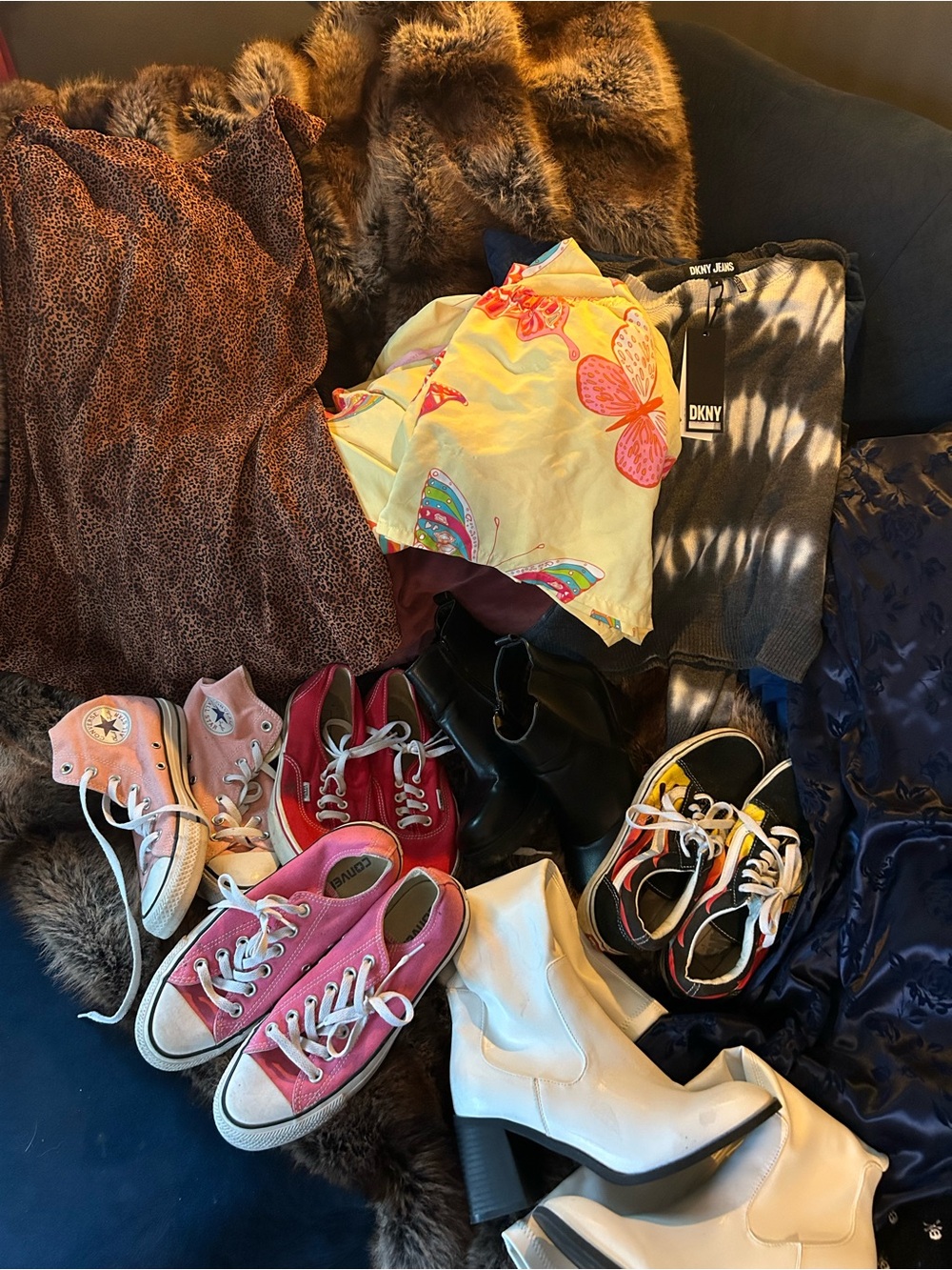 Women’s clothing and shoe lot vintage Victoria’s Secret, DKNY, vans, converse